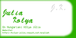julia kolya business card